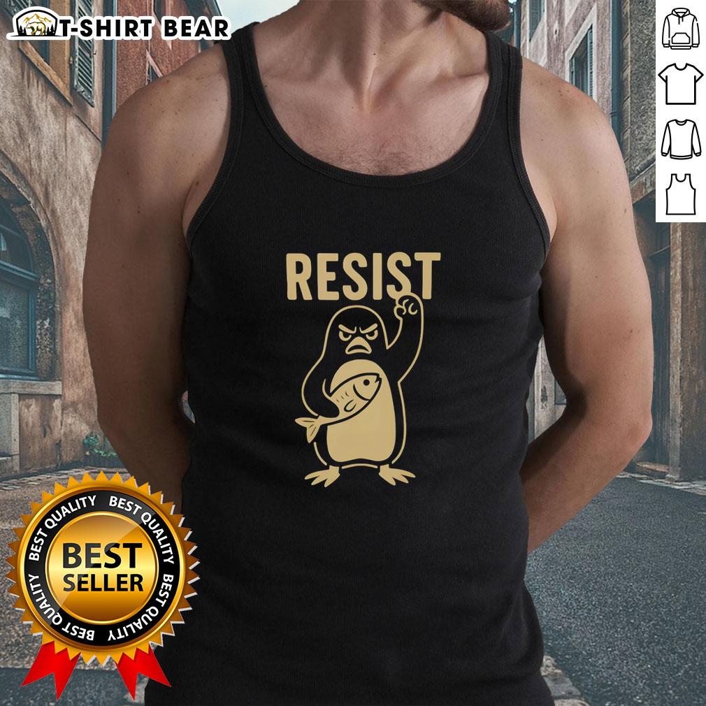 Stylish Nice Penguins Resist Tank Top featuring playful penguin design, perfect for summer fashion and casual outings.