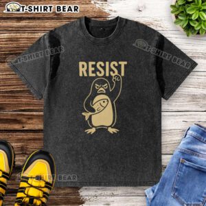 Nice Penguins Resist Washed T-Shirt featuring a playful penguin design on a soft, casual fabric for everyday wear.