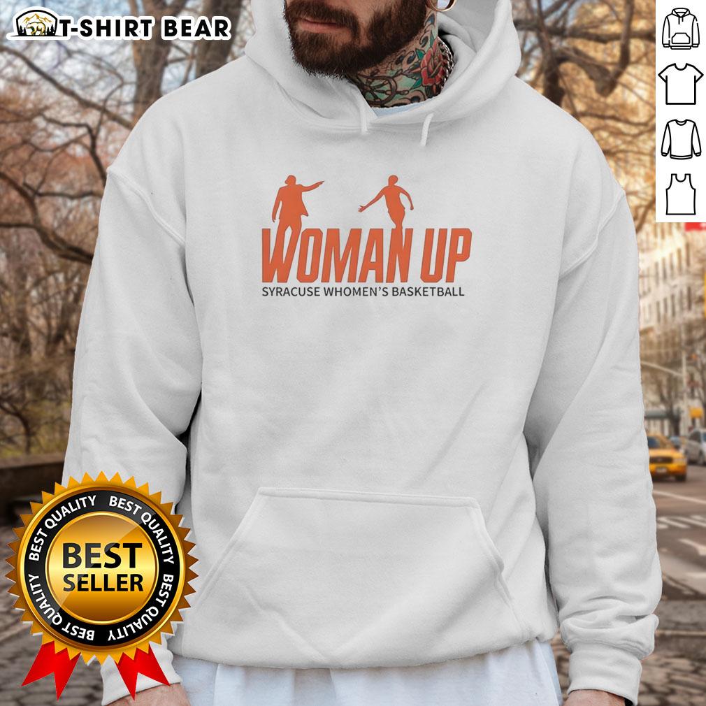 Nice Syracuse 2026 Women's Basketball 'Woman Up' logo hoodie featuring vibrant colors and a stylish design.
