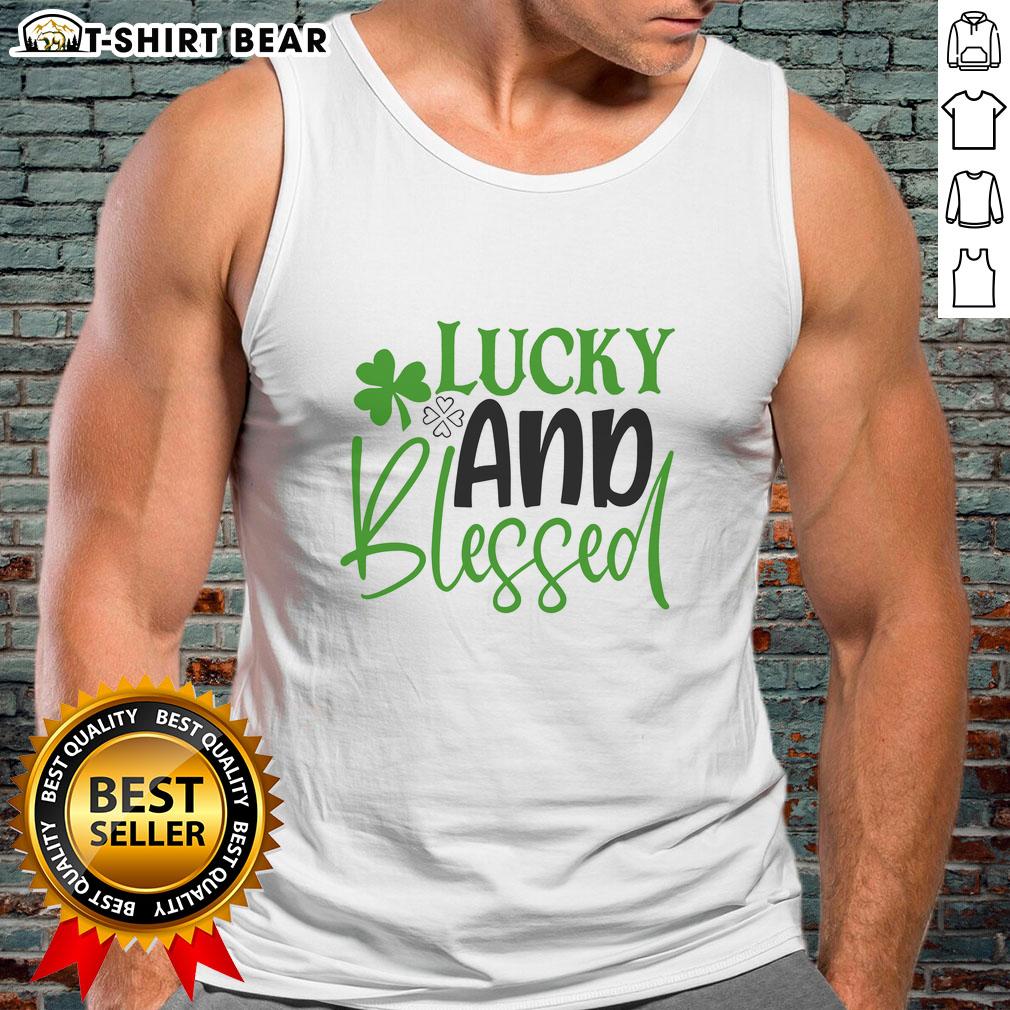 Official Lucky and Blessed Tank Top in vibrant colors, perfect for casual wear and showcasing good vibes.