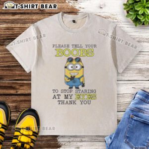 Alt Text: Official Minion T-shirt featuring a humorous message about distractions, perfect for casual wear and Minion fans.