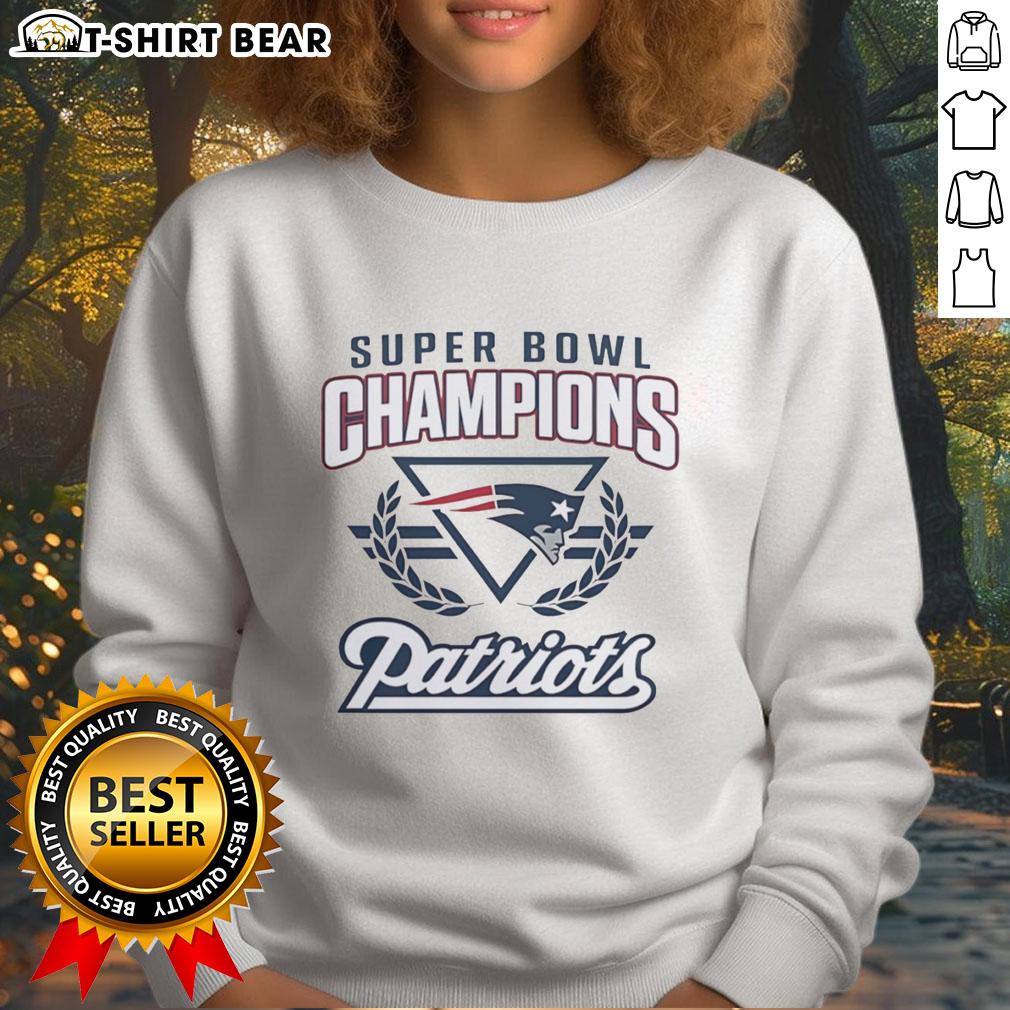 New England Patriots Football Sweatshirt celebrating Official Super Bowl Champions, stylish and cozy for fans.