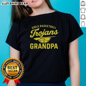 Original Girl Basketball Trojans Grandpa Ladies Tee featuring a stylish design for female sports fans.