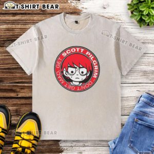 Alt Text: Original Scott Pilgrim Don't Get Mad Get Washed T-Shirt featuring vibrant graphics and a stylish fit for fans.