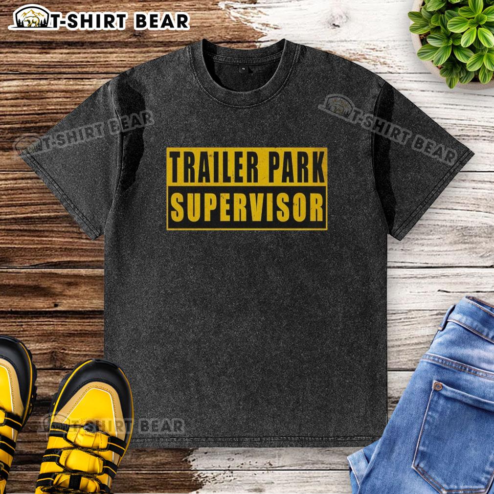 Original Trailer Park Supervisor washed t-shirt featuring a vintage design and vibrant colors, perfect for fans.
