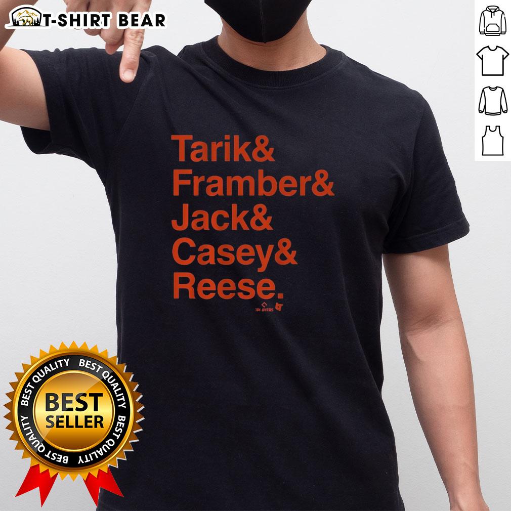 Premium Detroit Baseball T-Shirt featuring Tarik, Framber, Jack, Casey, and Reese for fans of the team.
