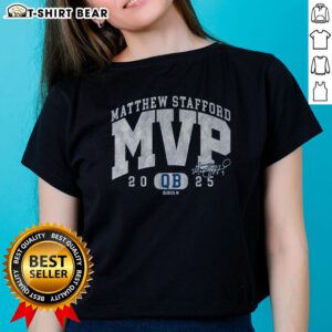 Premium Matthew Stafford 2025 MVP Ladies Tee showcasing stylish design for fans of the NFL quarterback.