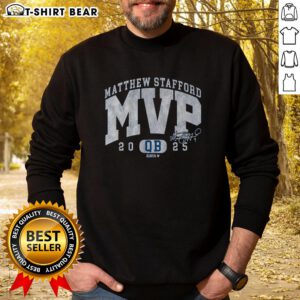Premium Matthew Stafford 2025 MVP Sweatshirt featuring team colors and logo, perfect for fans and collectors.