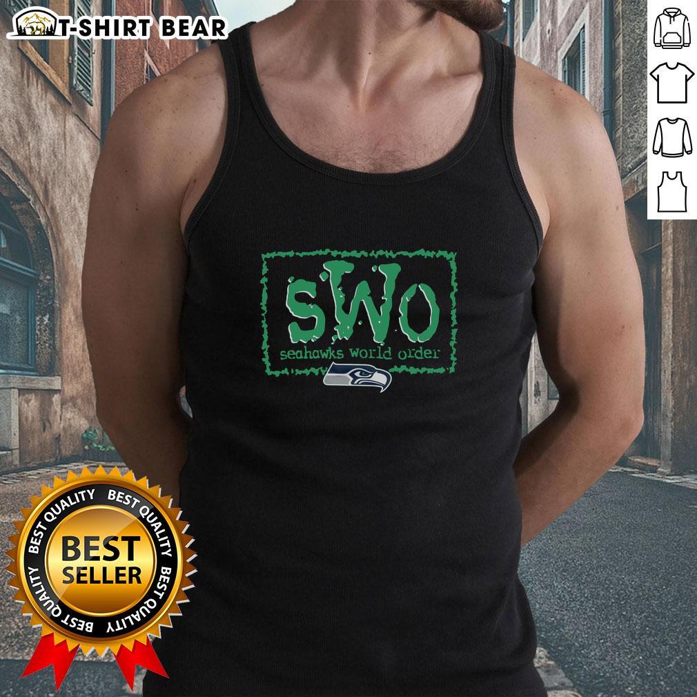 Pretty NWO X Seattle Seahawks tank top featuring bold team colors and stylish design, perfect for game day attire.