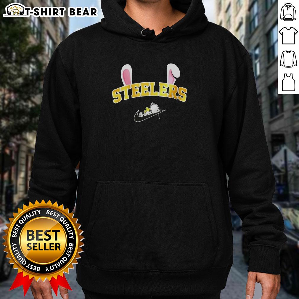Pretty Pittsburgh Steelers x Snoopy Happy Easter hoodie featuring vibrant graphics and festive design for fans.