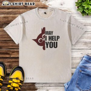 Top Cat May I Help You washed t-shirt featuring a playful cartoon design in vibrant colors.