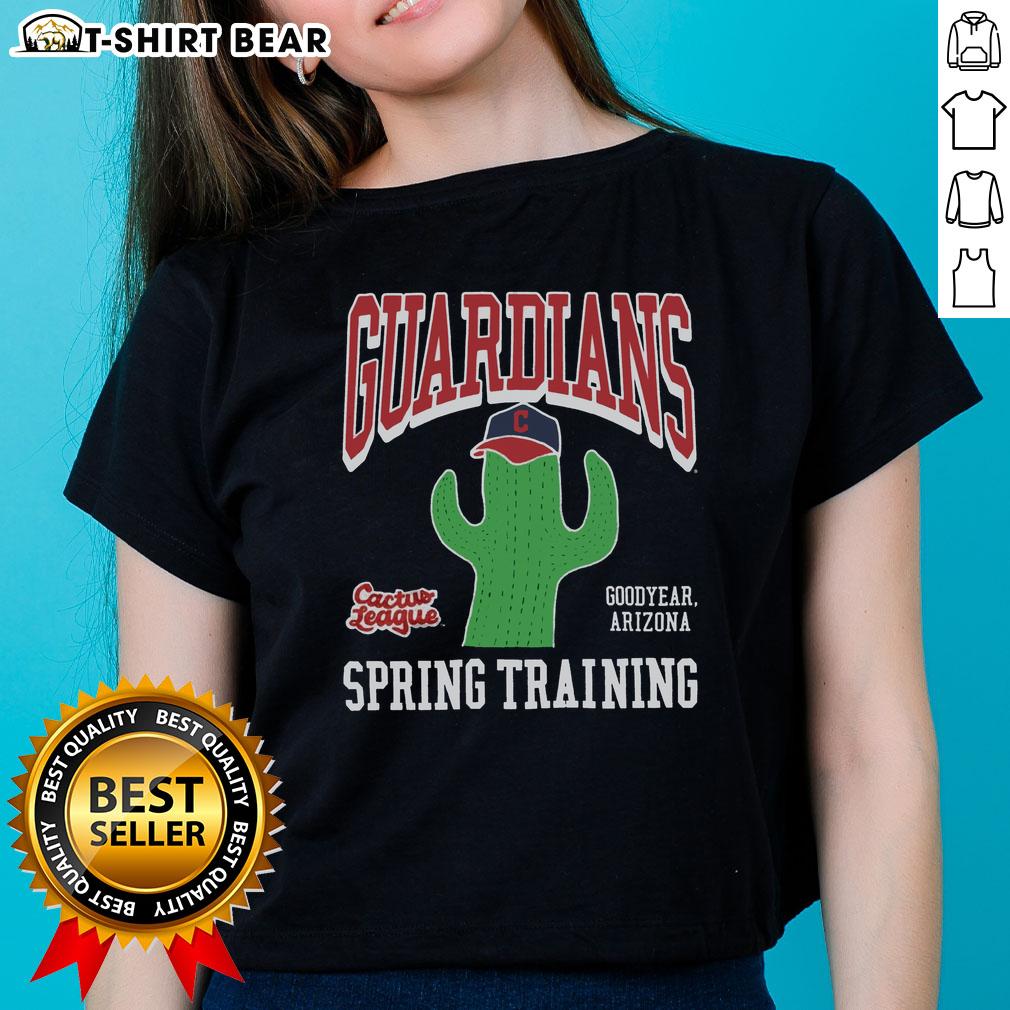 Top Cleveland Guardians Cactus League ladies tee featuring team colors and logo, perfect for fans and spring training events.