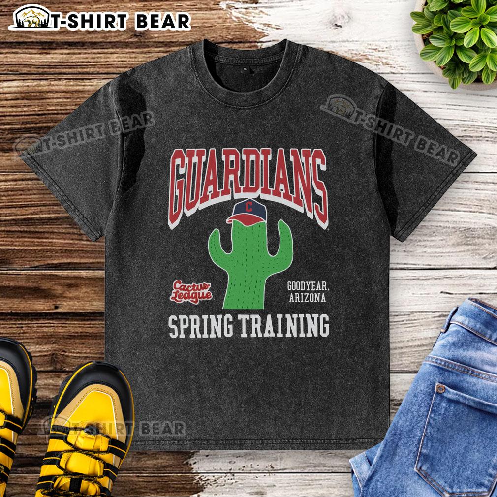 Top Cleveland Guardians Cactus League washed t-shirt featuring team logo, perfect for baseball fans and casual wear.
