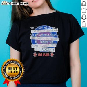 Alt Text: Top Go Chicago Cubs Ladies Tee: Stylish shirt for female fans, perfect for supporting your team in style.