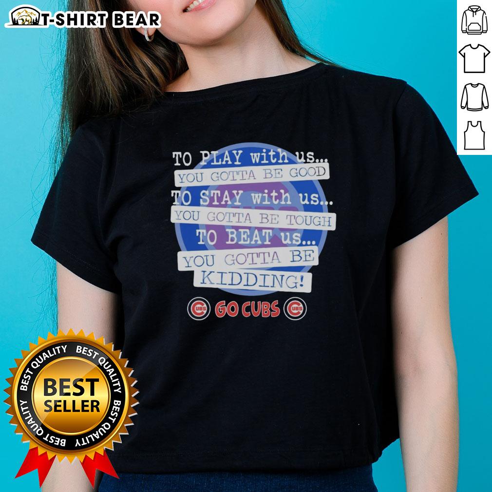 Alt Text: Top Go Chicago Cubs Ladies Tee: Stylish shirt for female fans, perfect for supporting your team in style.