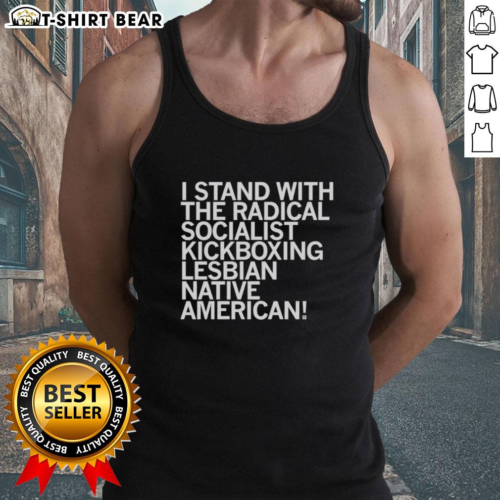 Top Sharice I Stand With The Radical Kickboxing Lesbian Native American Tank Top featuring vibrant design and bold message.