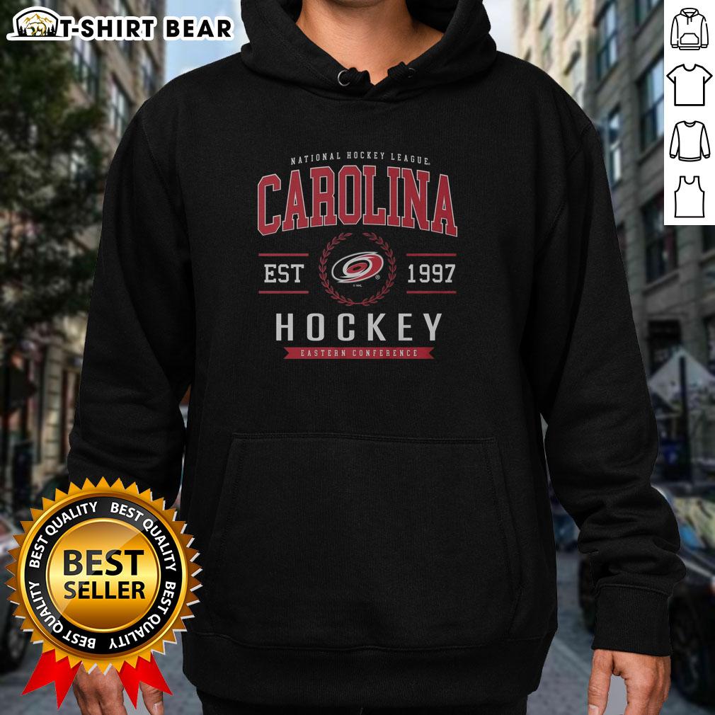 Alt Text: Awesome Carolina Hurricanes Hockey Legacy Crest Hoodie featuring team colors and logo, perfect for fans and cold weather.