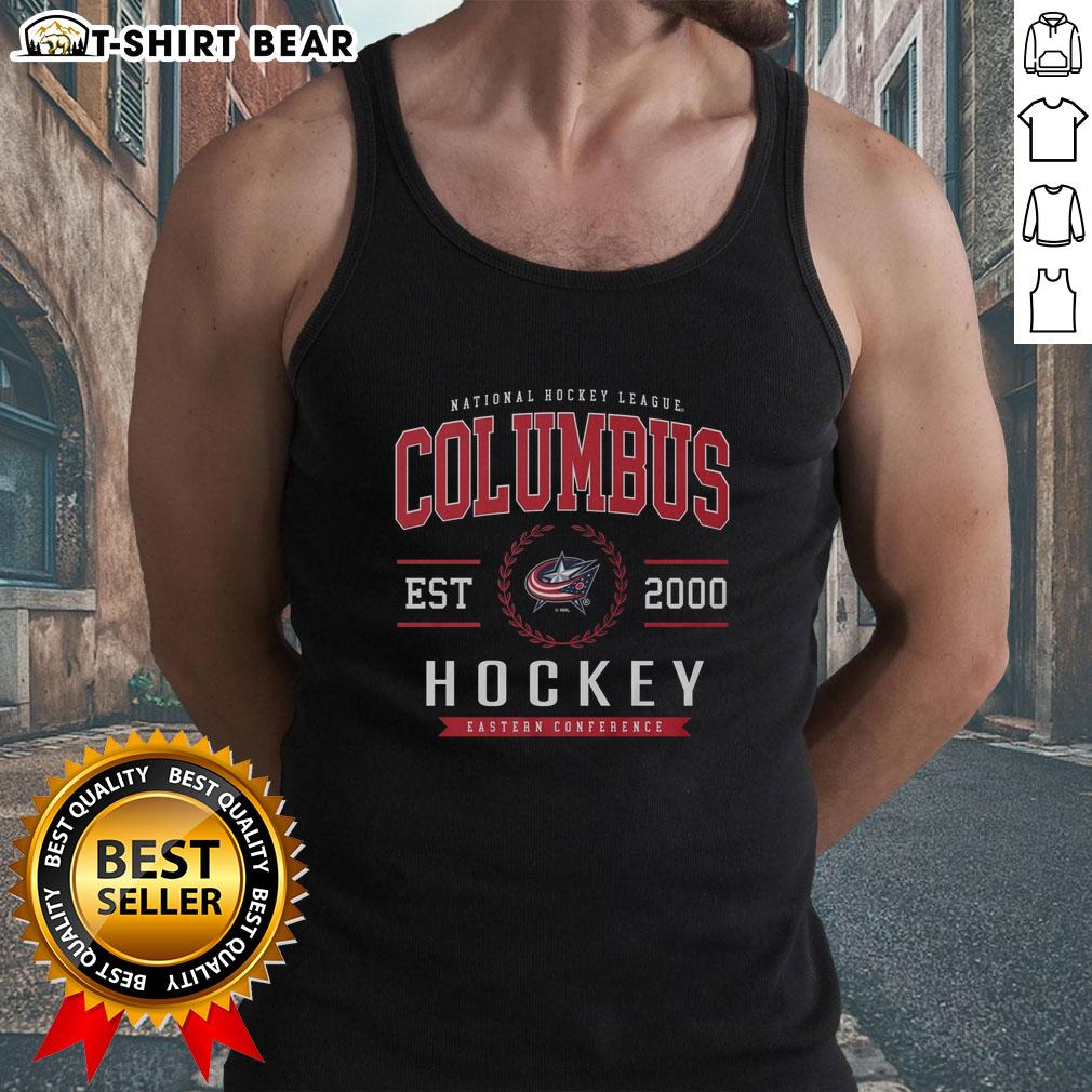Awesome Columbus Blue Jackets Hockey Legacy Crest Tank Top showcasing team spirit and vibrant design for fans.