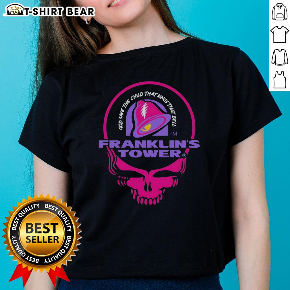 Awesome Grateful Dead Franklin's Tower tee featuring Taco Bell logo, perfect for fans of music and unique graphic shirts.
