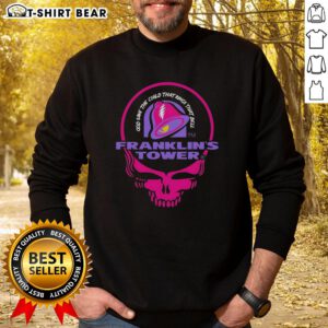 Alt Text: Awesome Grateful Dead sweatshirt featuring 'Franklin's Tower' and Taco Bell logo, perfect for fans and collectors.