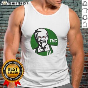 Awesome KFC THC logo parody tank top featuring a humorous design with cannabis elements and bold graphics.