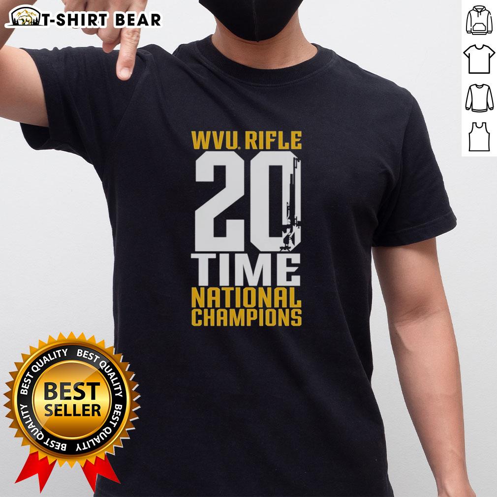 Awesome WVU West Virginia Mountaineers Rifle T-Shirt celebrating 20-time national champions in stylish design.