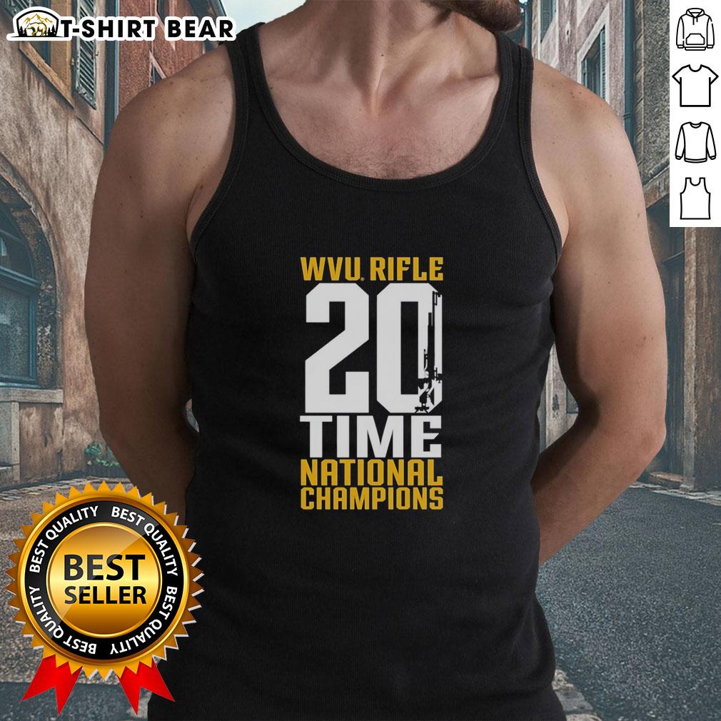 West Virginia Mountaineers 20-Time National Champions tank top showcasing team pride and spirit for fans.
