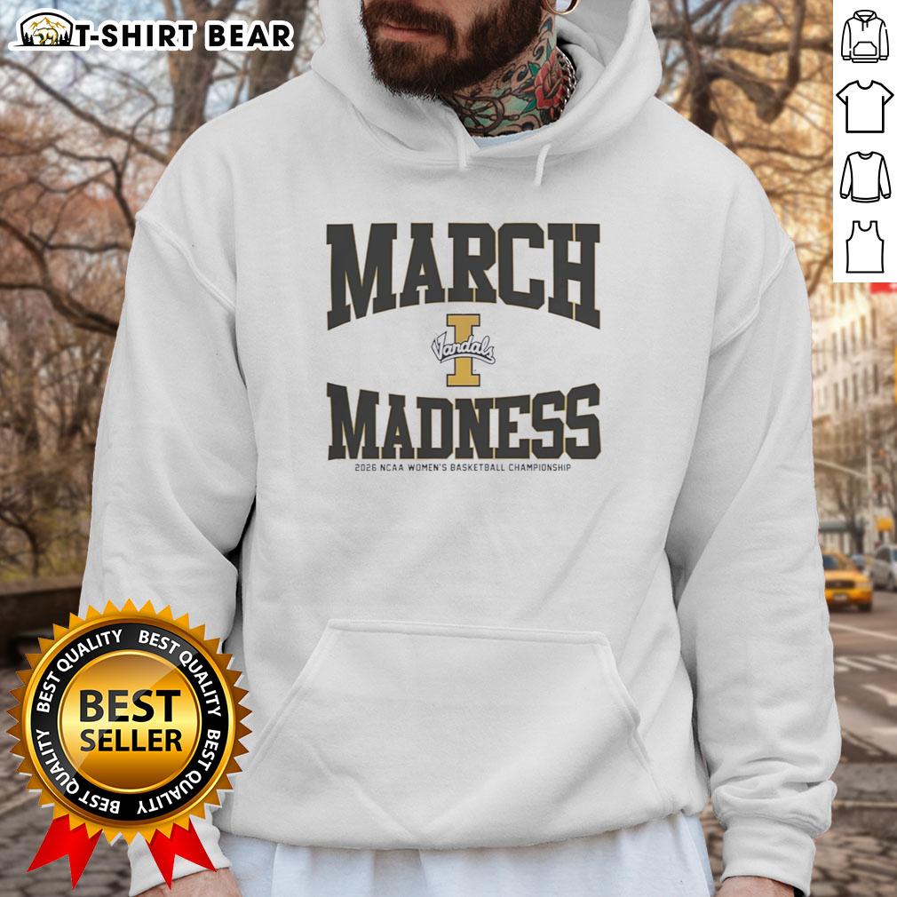Good Idaho Vandals March Madness 2026 NCAA Women's Basketball Championship hoodie featuring vibrant team colors and logo.