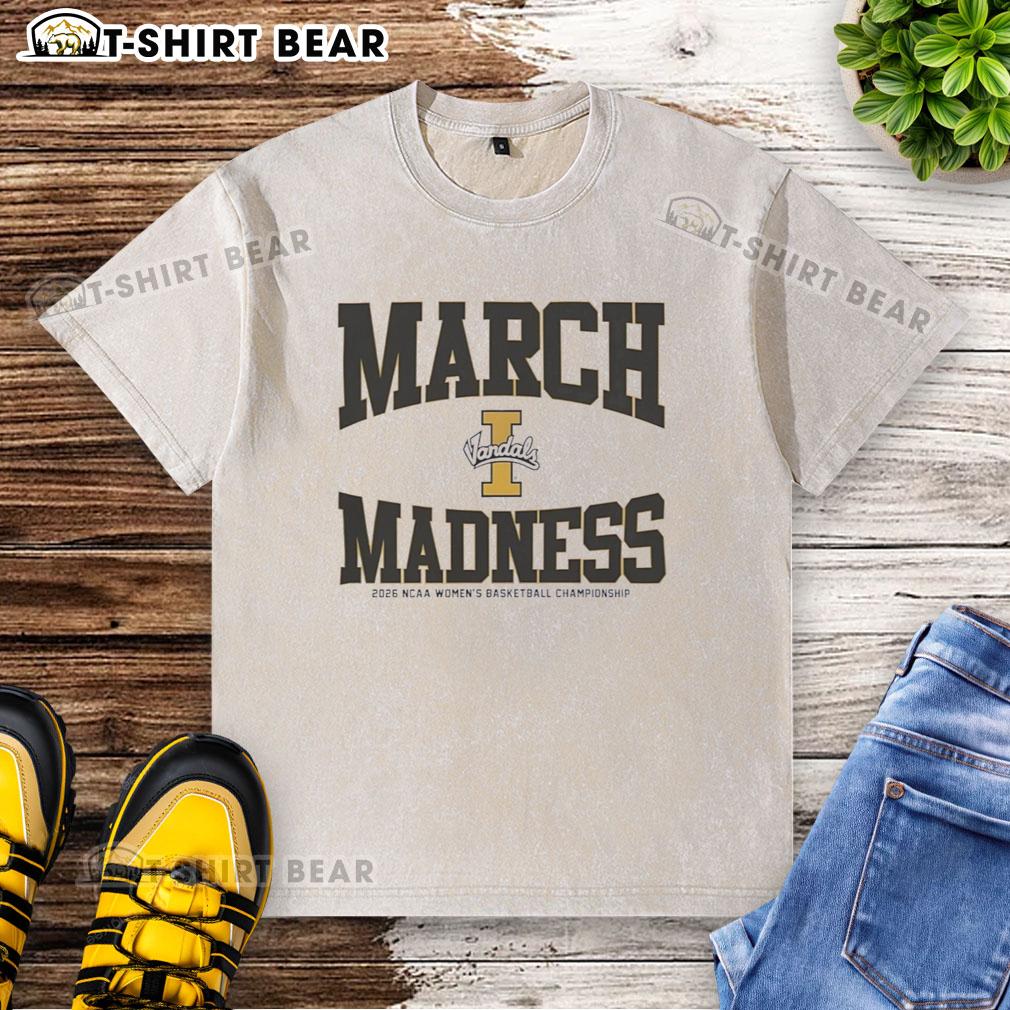 Good Idaho Vandals March Madness 2026 NCAA Women's Basketball Championship washed t-shirt on display.