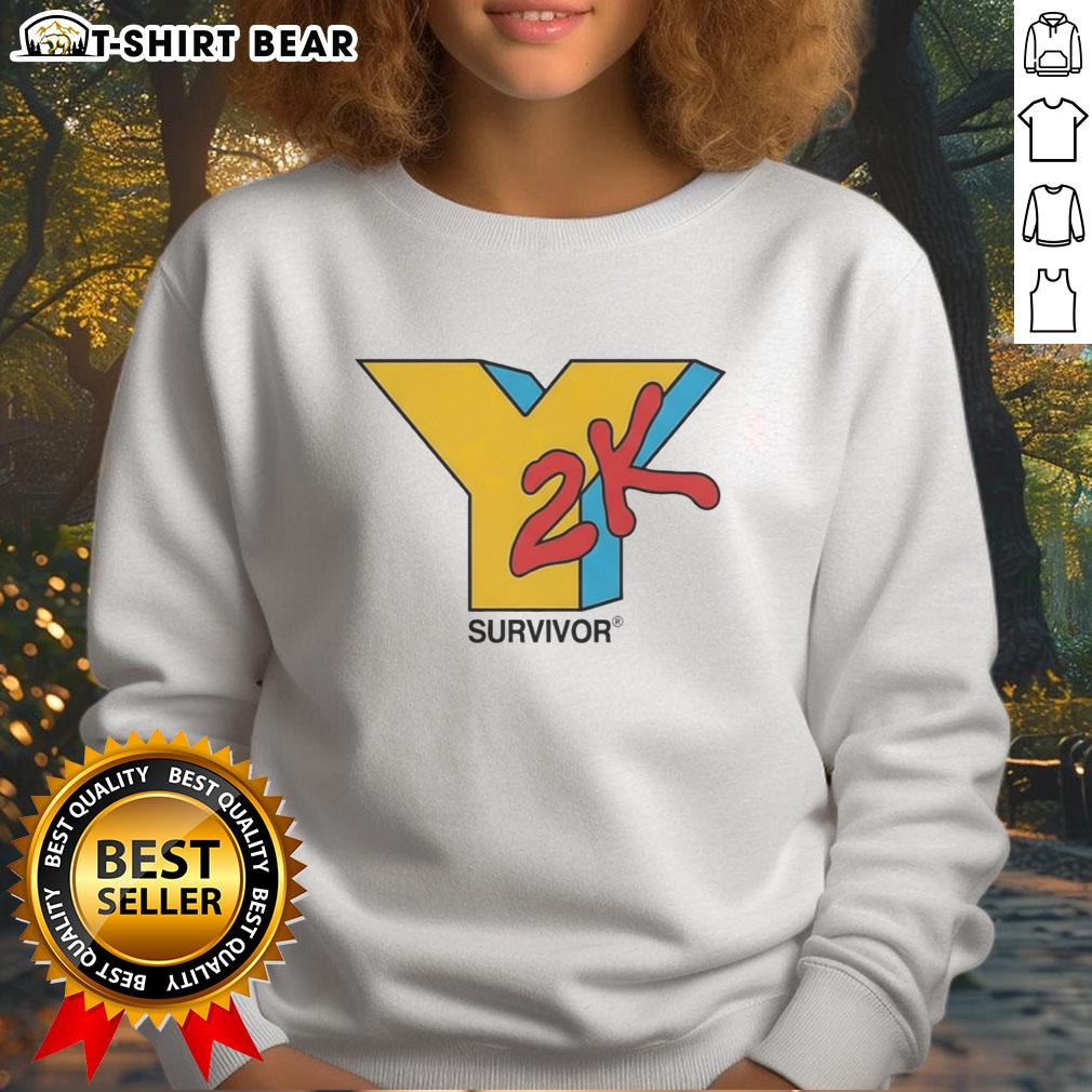 Good Y2K Survivor logo sweatshirt featuring bold graphic design and vintage style, perfect for retro fashion enthusiasts.