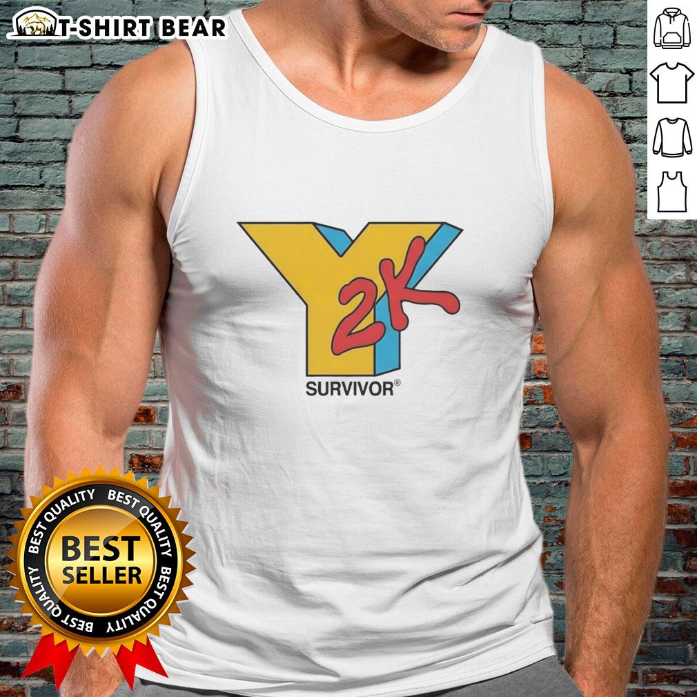 Good Y2K Survivor logo tank top featuring a retro design, perfect for nostalgic fashion and Y2K-themed outfits.