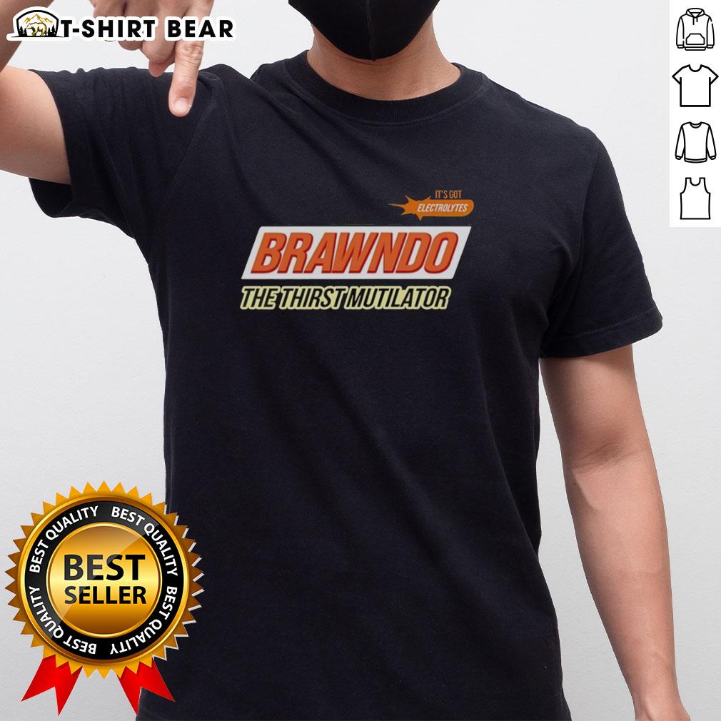 Nice Brawndo The Thirst Mutilator T-Shirt featuring vibrant graphics and a comfortable fit for fans of the iconic drink.