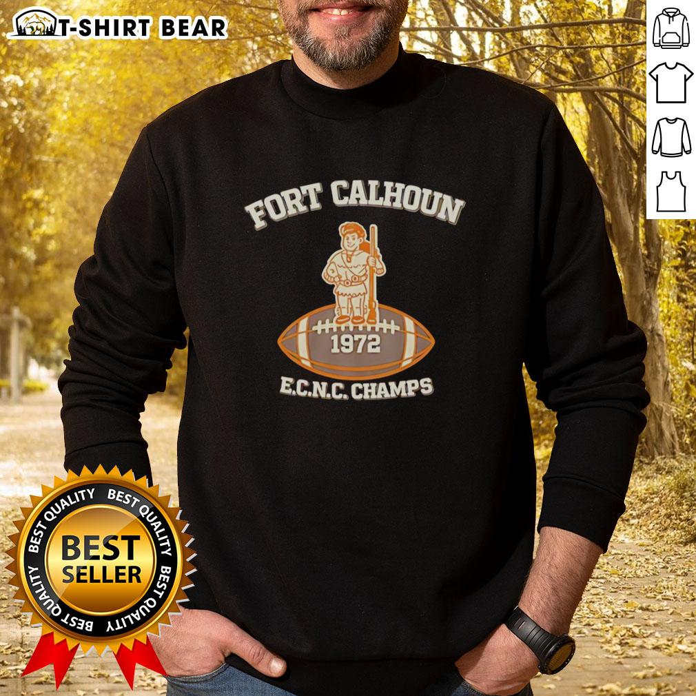 1972 Nice Fort Calhoun Ecnc Champs sweatshirt showcasing vintage style and school pride in vibrant colors.