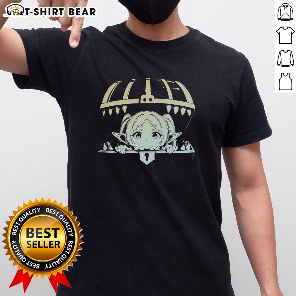 Nice Frieren Frieren Beyond Journey's End anime T-shirt design featuring vibrant graphics and character illustrations.
