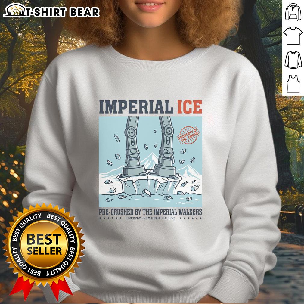 Nice Imperial Ice pre-crushed sweatshirt featuring Imperial Walkers design, perfect for Star Wars fans and cozy style.