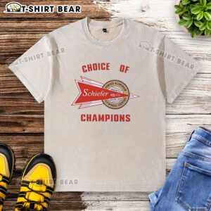 Nice Schiefer Racing Choice of Champions T-shirt featuring forged aluminum flywheels and clutches design.