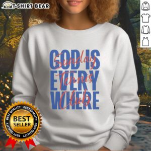 Cozy Nice Sunday Tennis Club sweatshirt featuring 'God Is Everywhere' design, perfect for tennis enthusiasts and casual wear.