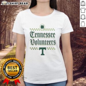 Nice Tennessee Volunteers St. Patrick's Day ladies tee featuring vibrant green color and team logo for festive fans.