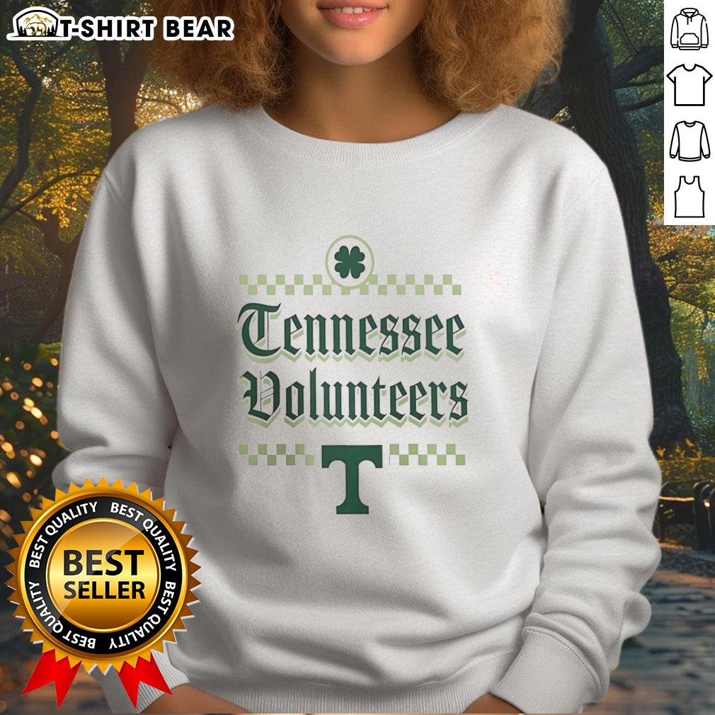Nice Tennessee Volunteers St. Patricks Day sweatshirt featuring vibrant green and orange colors, perfect for game day.