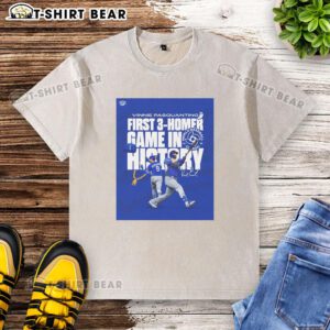 Vinnie Pasquantino celebrates his historic 3-homer game at the 2026 World Baseball Classic in a stylish washed t-shirt.