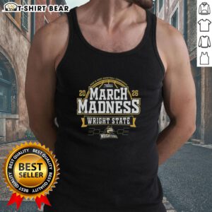 2026 Men's Basketball March Madness tank top featuring Wright State Raiders logo and vibrant design for fans.