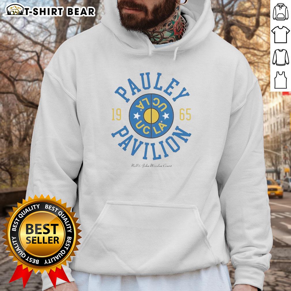 Official UCLA Nell and John Wooden Court hoodie from Pauley Pavilion Indoor Arena, 1995, showcasing vintage sports style.