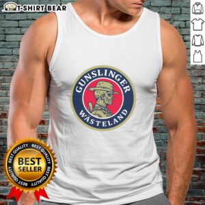 Alt Text: Original Gunslinger Beer Wasteland tank top featuring a rugged design, perfect for casual wear and beer enthusiasts.