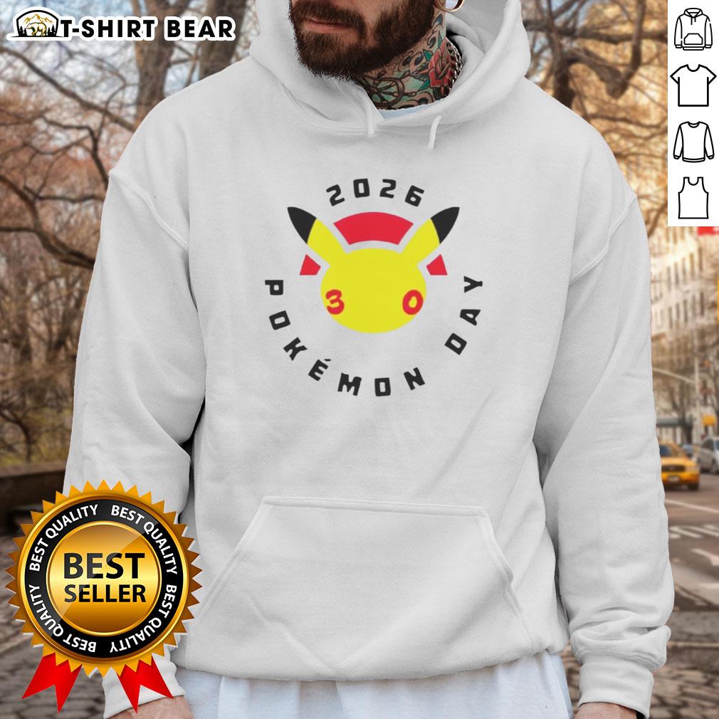 Original Happy Pokemon Day 30th 2026 Hoodie featuring vibrant colors and iconic Pokemon designs, perfect for fans.