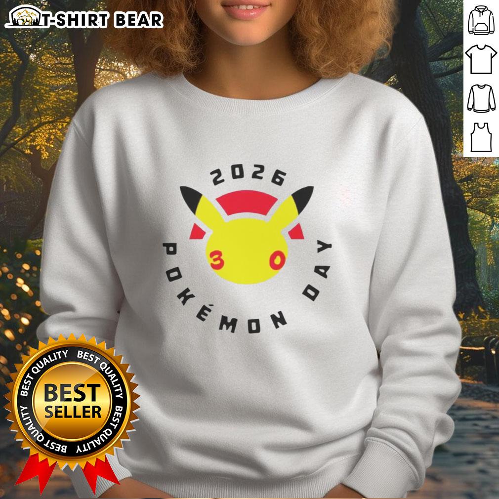 Original Happy Pokemon Day 30th 2026 Sweatshirt featuring vibrant graphics celebrating Pokemon's anniversary.