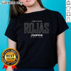 Original Jonathan Rojas Zuffa Boxing Elite Ladies Tee showcasing a stylish design for boxing enthusiasts.