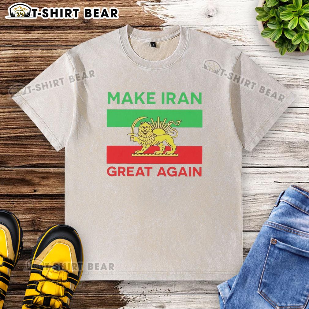 Original Make Iran Great Again 2026 Free Iran washed t-shirt featuring bold text and vibrant colors for activism.