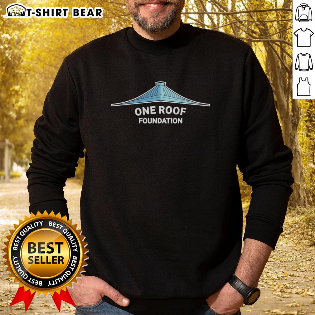 Original One Roof Foundation Seattle Kraken sweatshirt in navy blue, promoting local charity and team spirit.