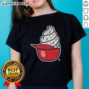 Original St. Louis Cardinals Ice Cream Ladies Tee featuring vibrant team colors and logo, perfect for fans.