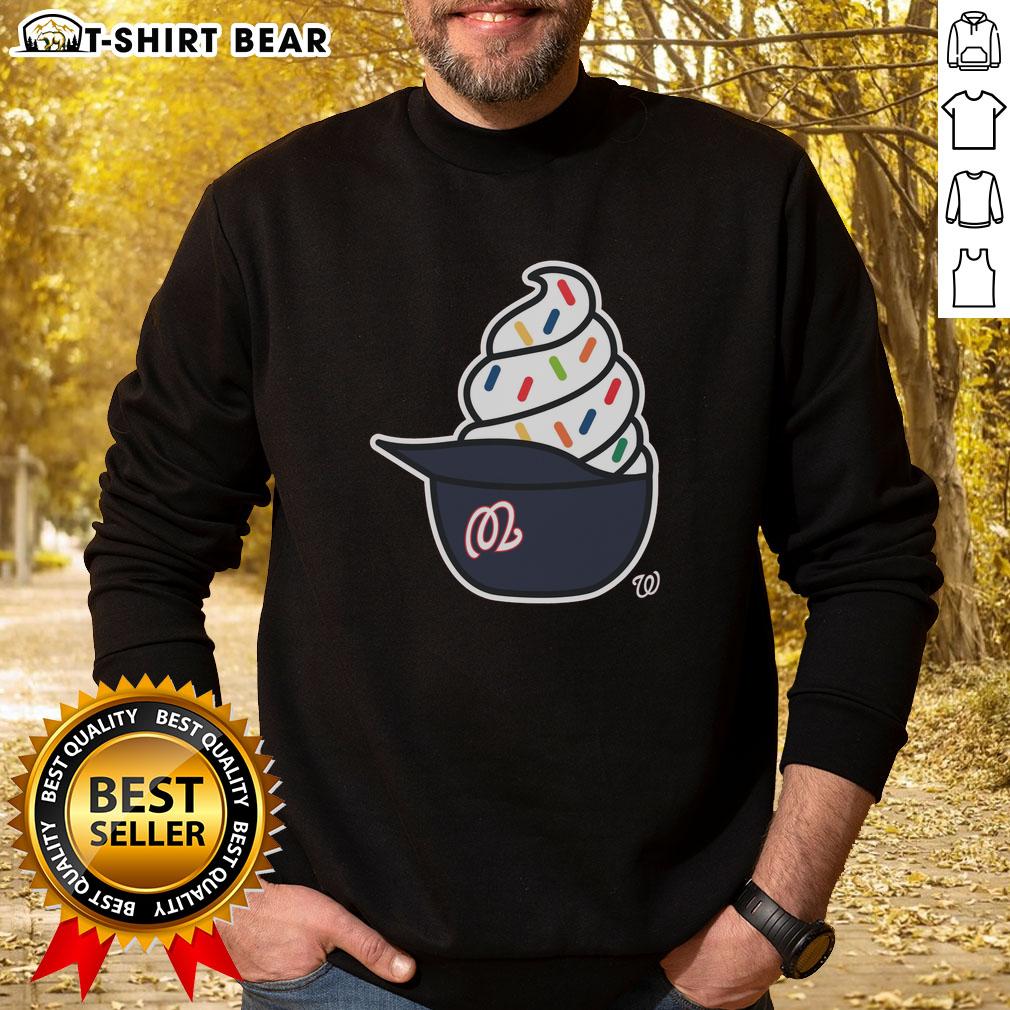 Alt Text: Cozy Original Washington Nationals ice cream sweatshirt featuring team colors, perfect for fans and chilly days.